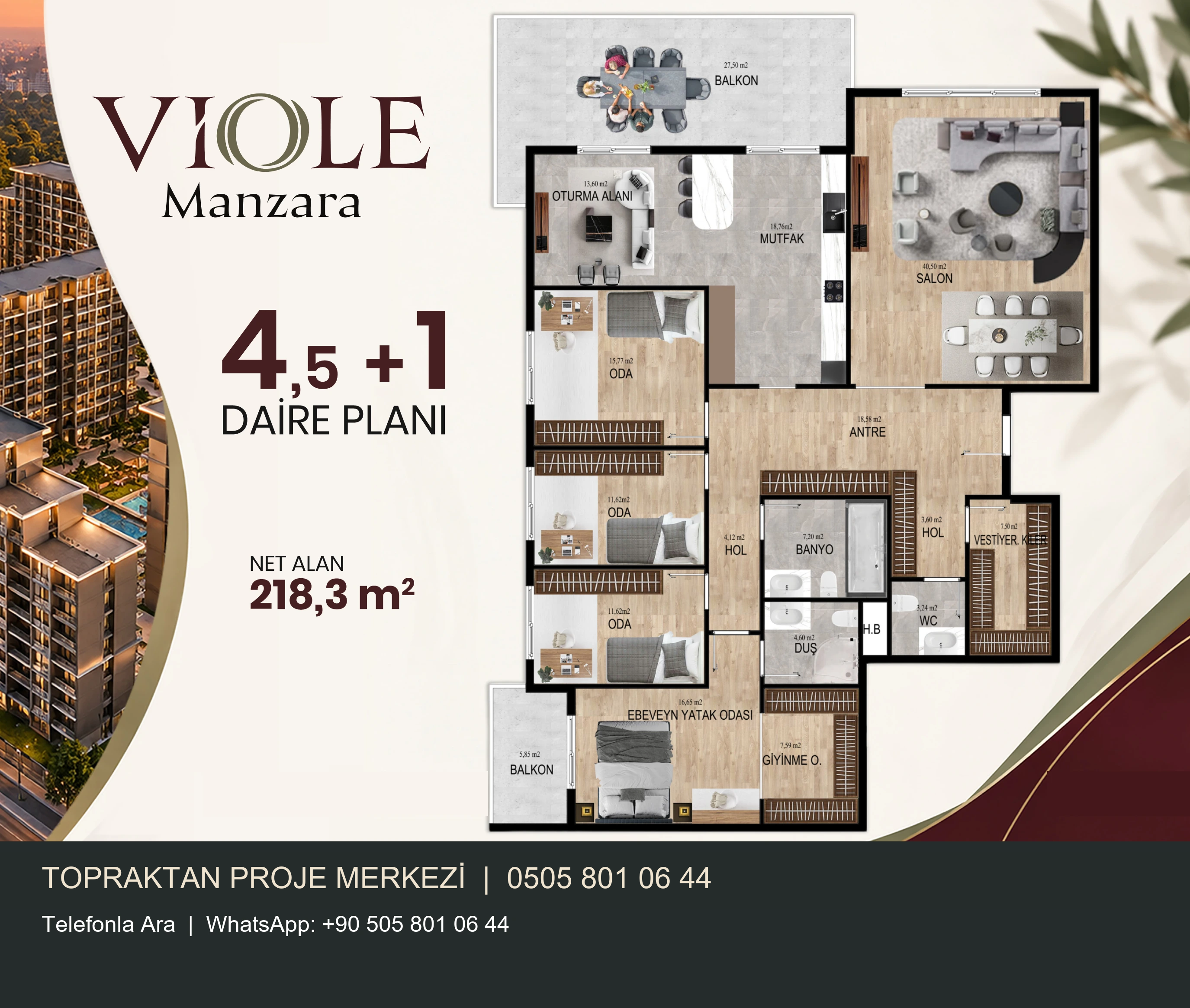 Viole Manzara daire planı